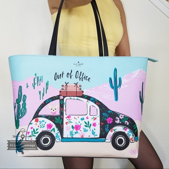 Kate spade car Francis scenic route tote RARE blue - Picture 3 of 8